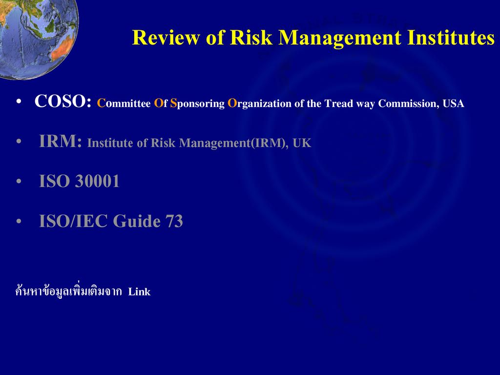 Review of Risk Management Institutes