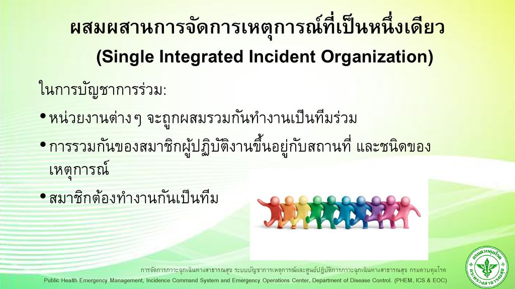 ผสมผสานการจัดการเหตุการณ์ที่เป็นหนึ่งเดียว (Single Integrated Incident Organization)