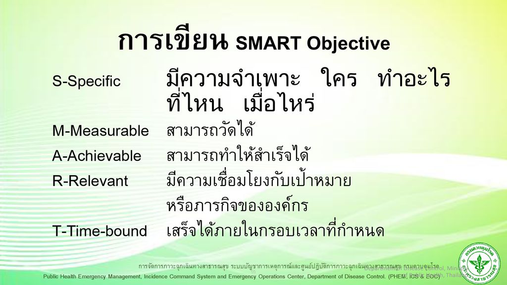 การเขียน SMART Objective
