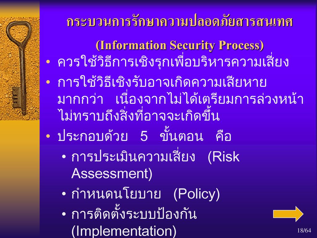 กระบวนการรักษาความปลอดภัยสารสนเทศ (Information Security Process)