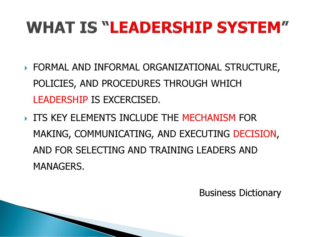 WHAT IS LEADERSHIP SYSTEM
