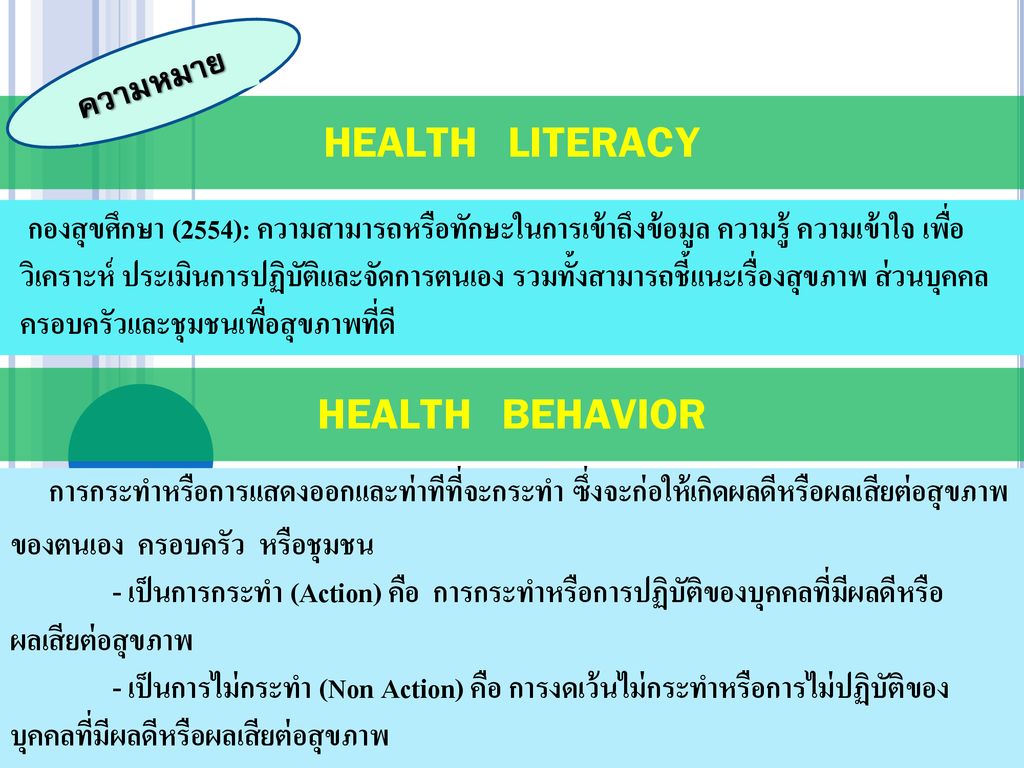HEALTH LITERACY HEALTH BEHAVIOR