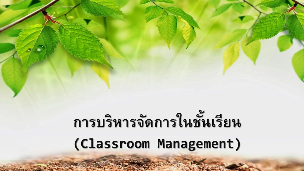 การบริหารจัดการในชั้นเรียน (Classroom Management)
