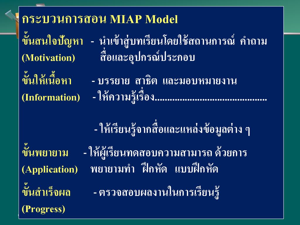 กระบวนการสอน MIAP Model