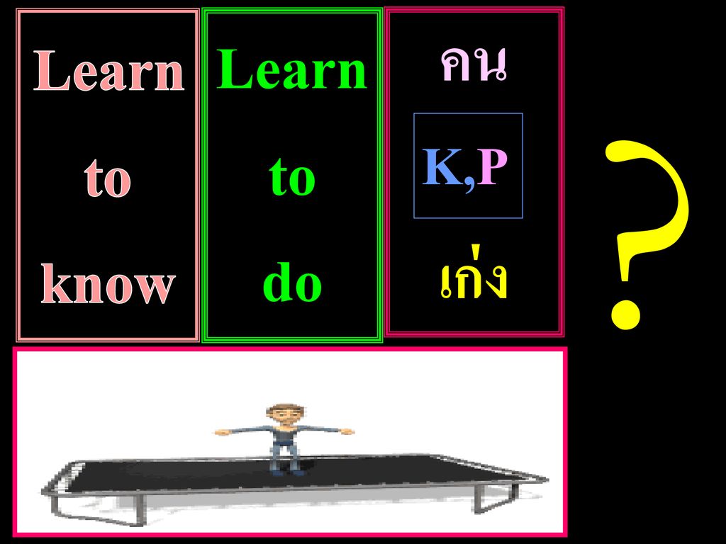 Learn to know Learn to do คน เก่ง K,P