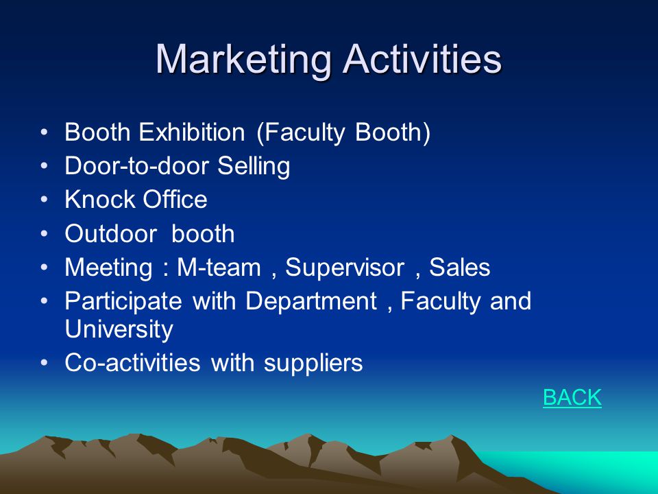 Marketing Activities Booth Exhibition (Faculty Booth)