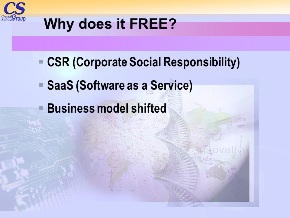 Why does it FREE CSR (Corporate Social Responsibility)