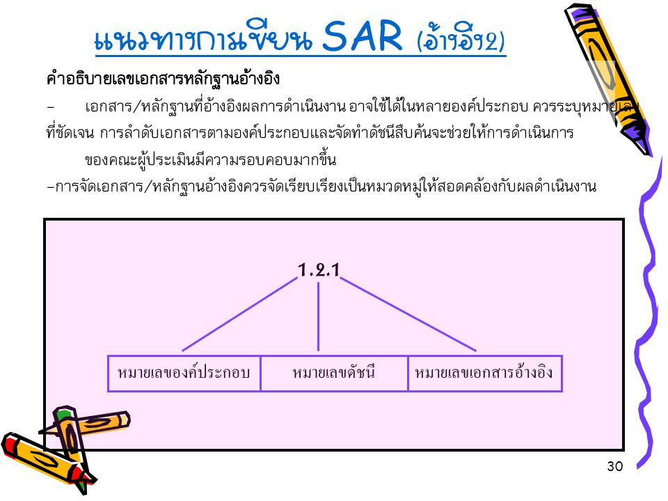 แนวทางการเขียน SAR (อ้างอิง2)