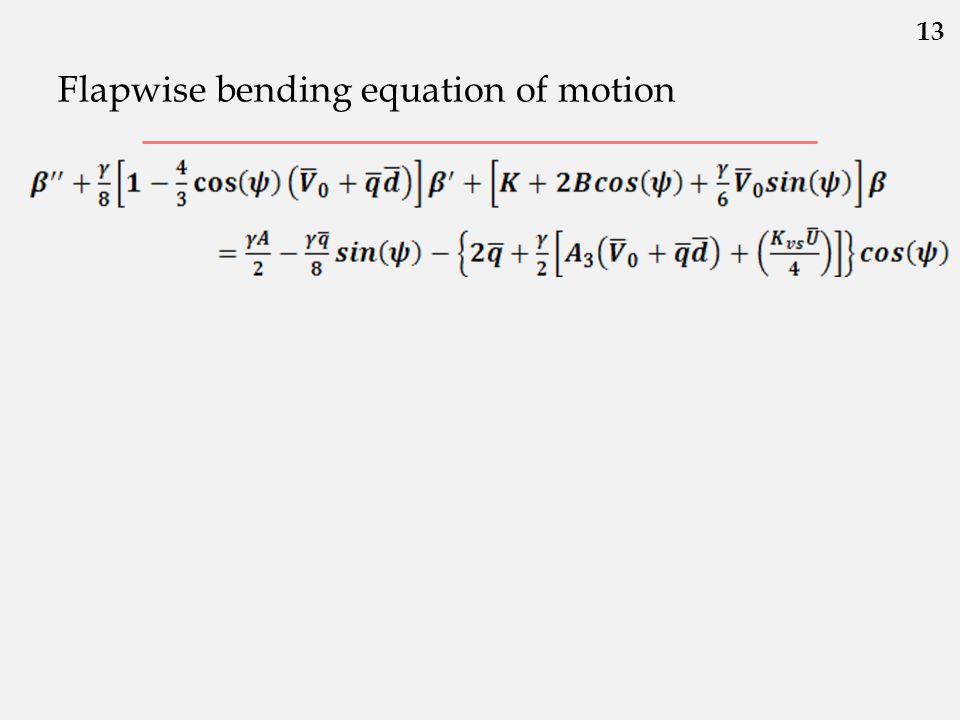 Flapwise bending equation of motion