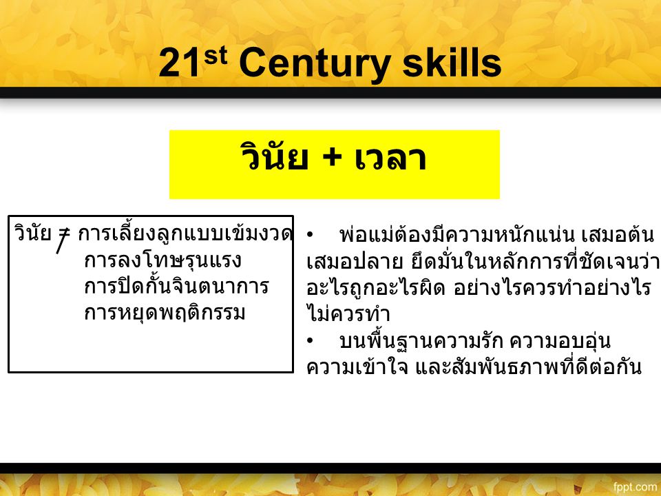 21st Century skills วินัย + เวลา วินัย = การเลี้ยงลูกแบบเข้มงวด
