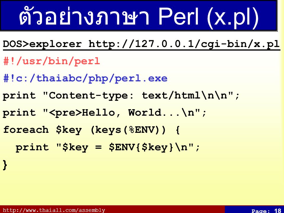 ตัวอย่างภาษา Perl (x.pl)