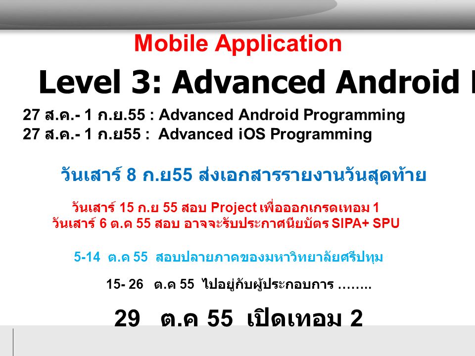 Level 3: Advanced Android Programming