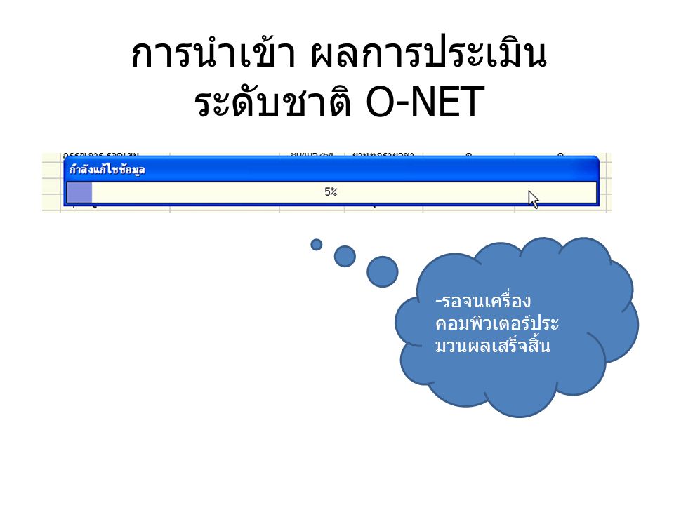 การนำเข้า ผลการประเมินระดับชาติ O-NET