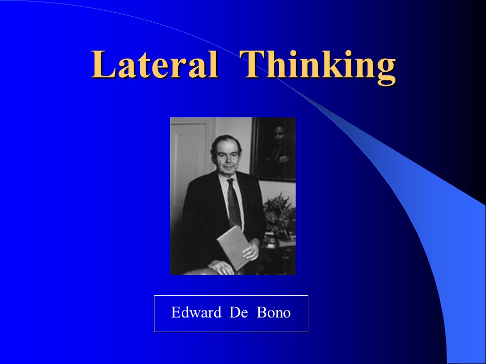 Lateral Thinking Edward De Bono