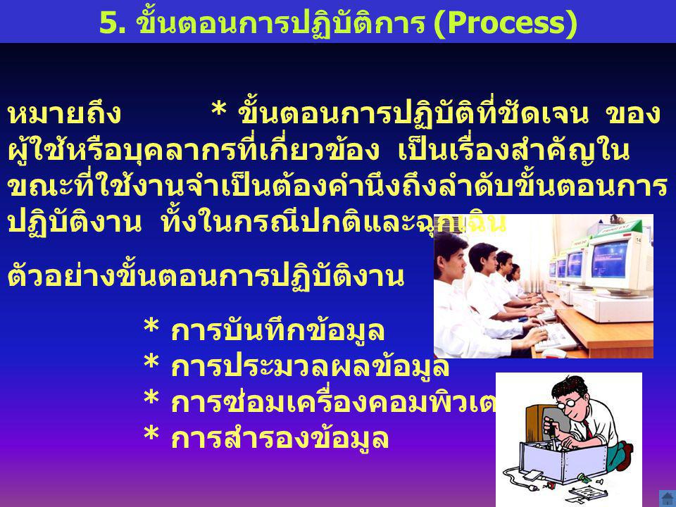 5. ขั้นตอนการปฏิบัติการ (Process)