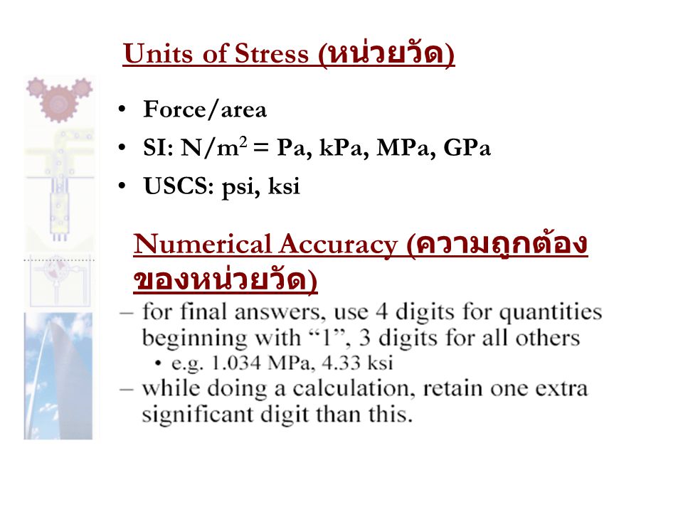Units of Stress (หน่วยวัด)