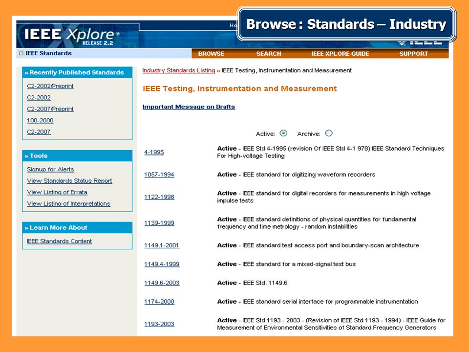 Browse : Standards – Industry