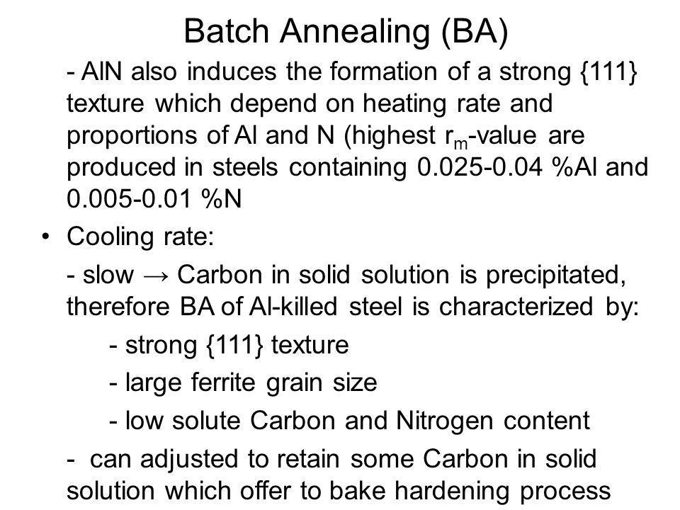 Batch Annealing (BA)