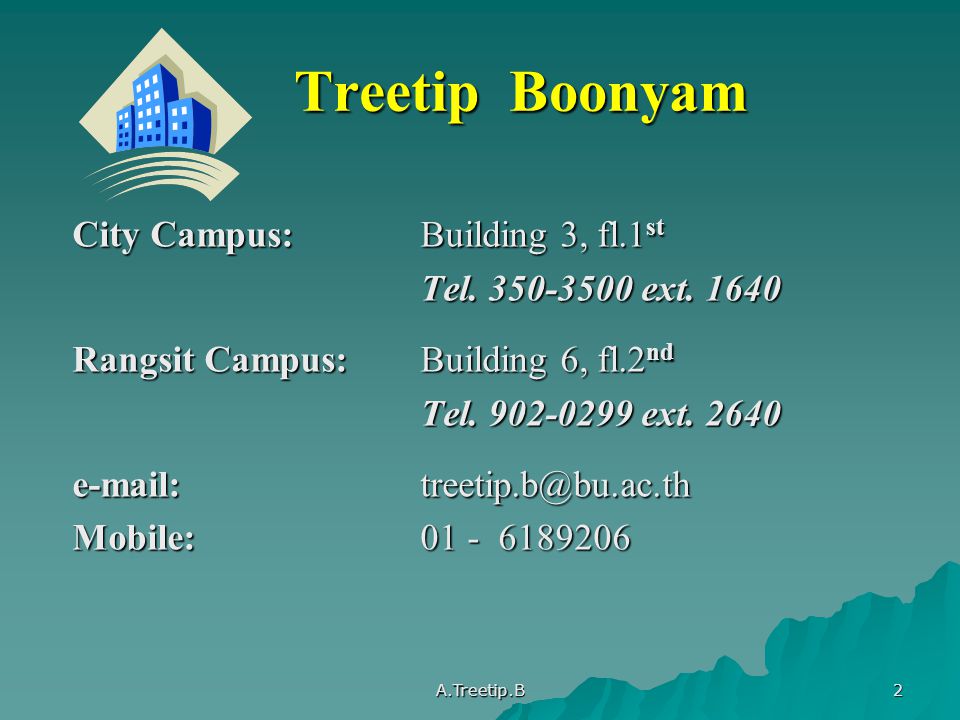 Treetip Boonyam City Campus: Building 3, fl.1st