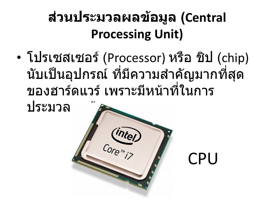 ส่วนประมวลผลข้อมูล (Central Processing Unit)