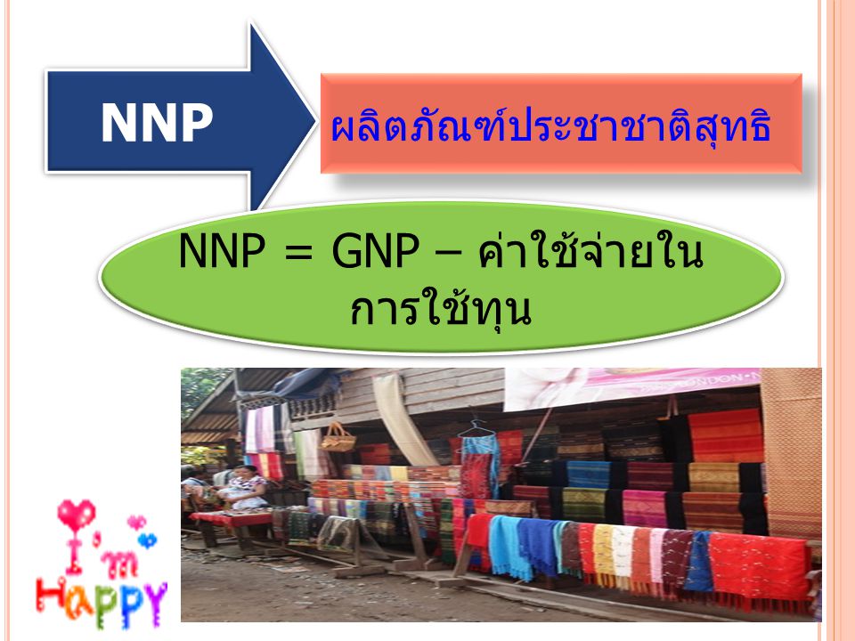 NNP = GNP – ค่าใช้จ่ายใน