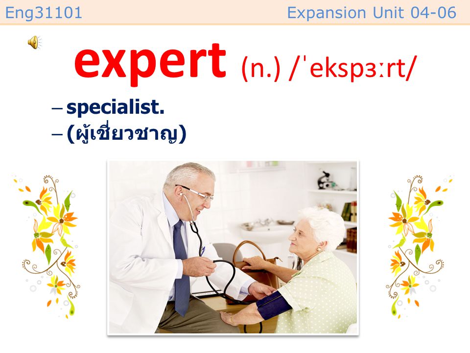 expert (n.) /ˈekspɜːrt/