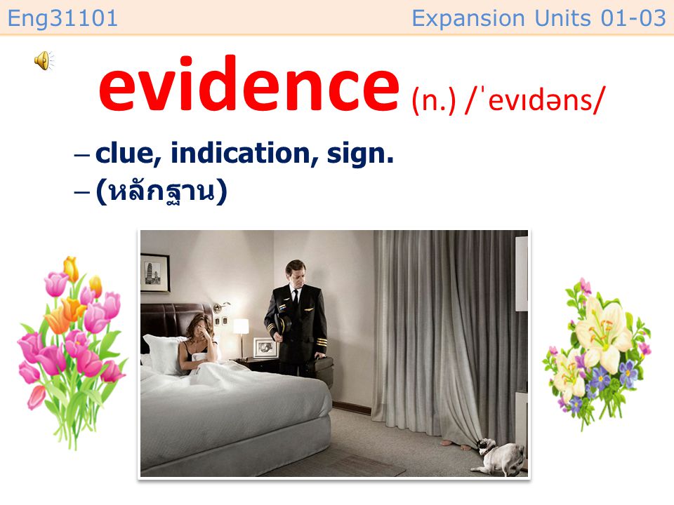 evidence (n.) /ˈevɪdəns/