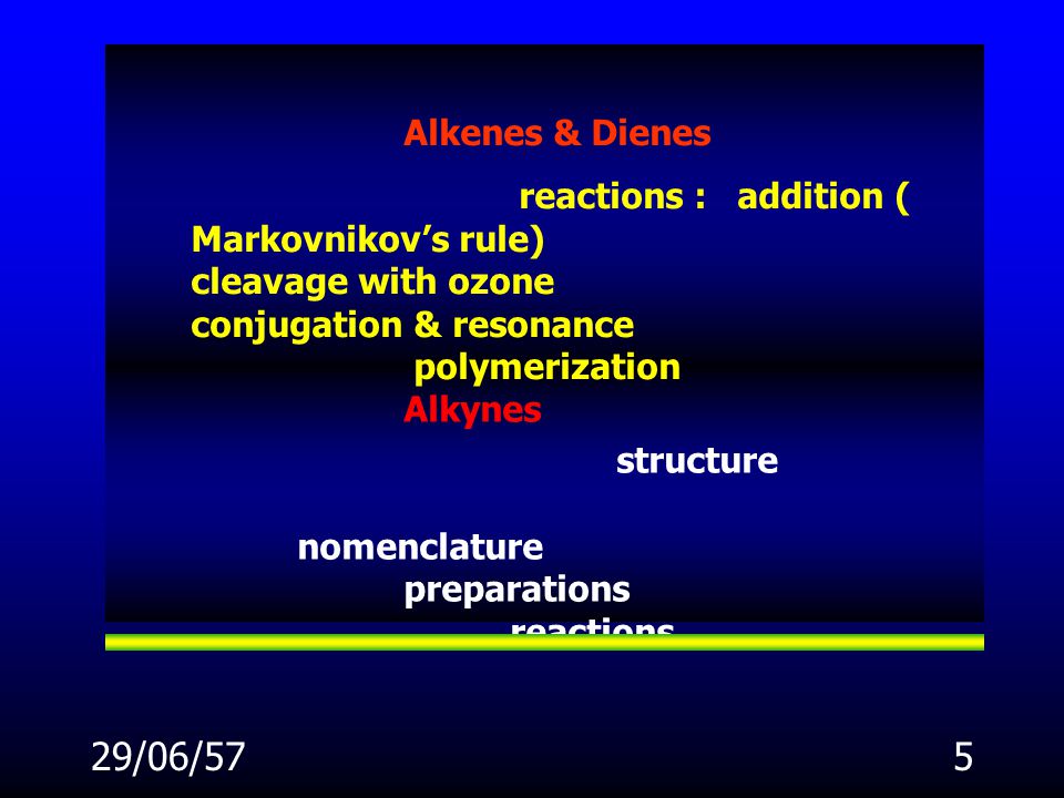 Alkynes structure nomenclature preparations reactions