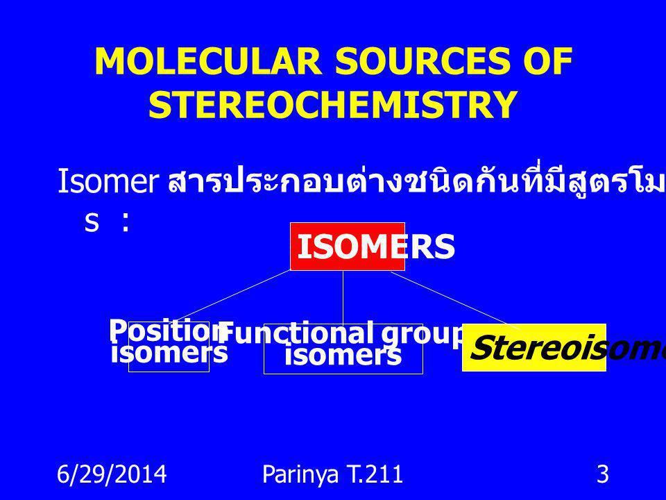 MOLECULAR SOURCES OF STEREOCHEMISTRY