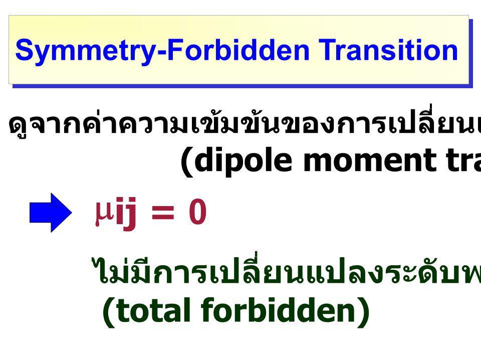 mij = 0 ไม่มีการเปลี่ยนแปลงระดับพลังงาน (total forbidden)