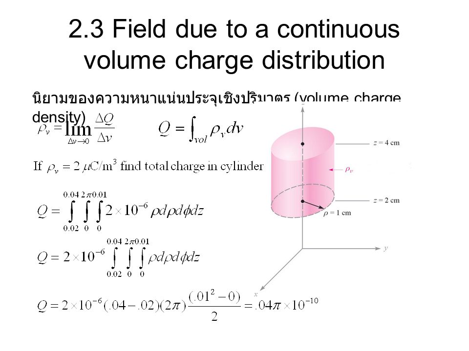 2.3 Field due to a continuous volume charge distribution