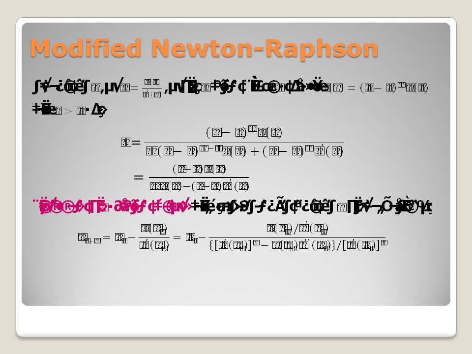 Modified Newton-Raphson