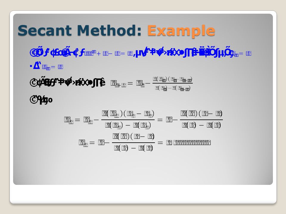 Secant Method: Example