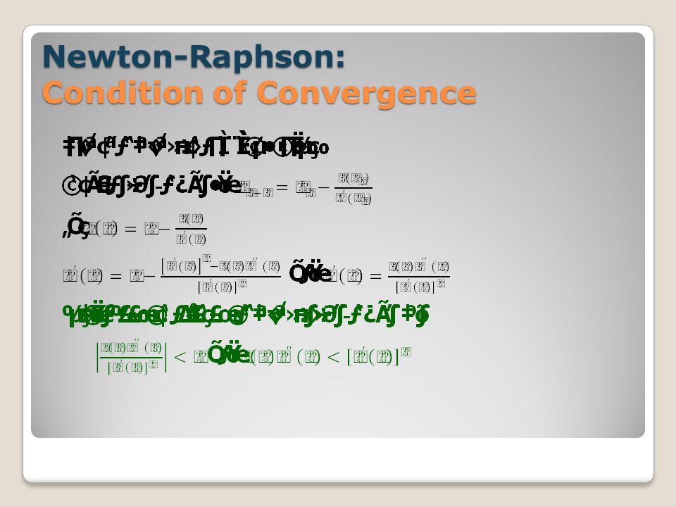 Newton-Raphson: Condition of Convergence