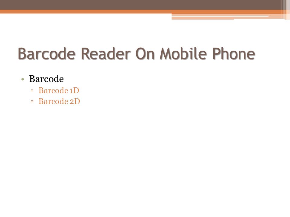 Barcode Reader On Mobile Phone