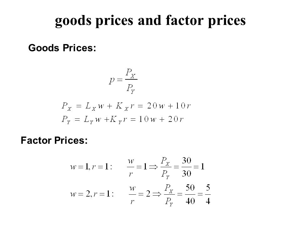 goods prices and factor prices