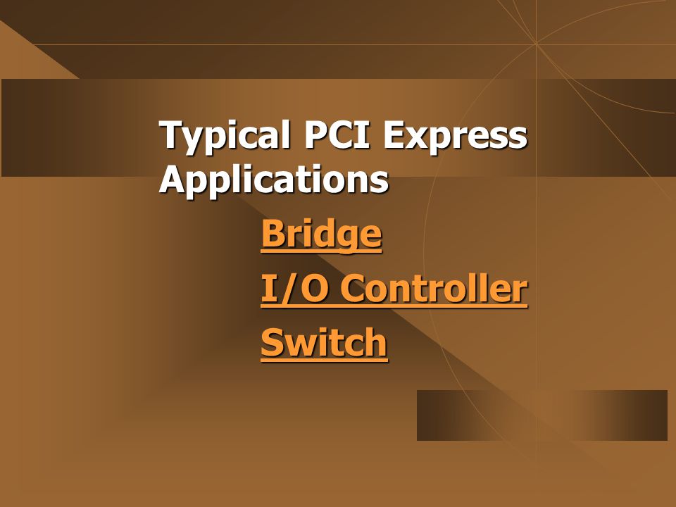 Typical PCI Express Applications