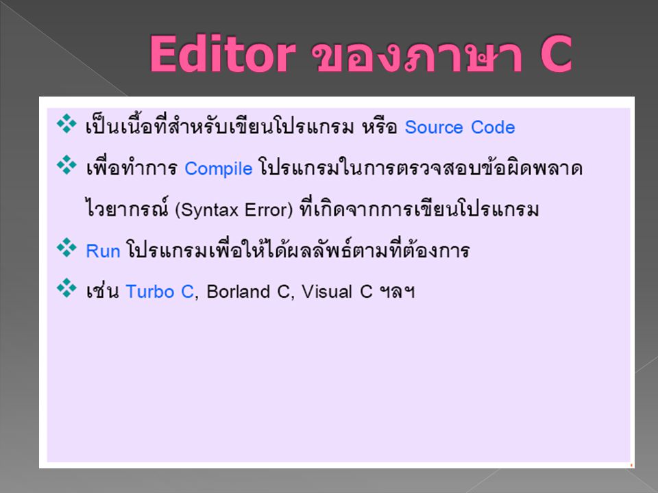 Editor ของภาษา C