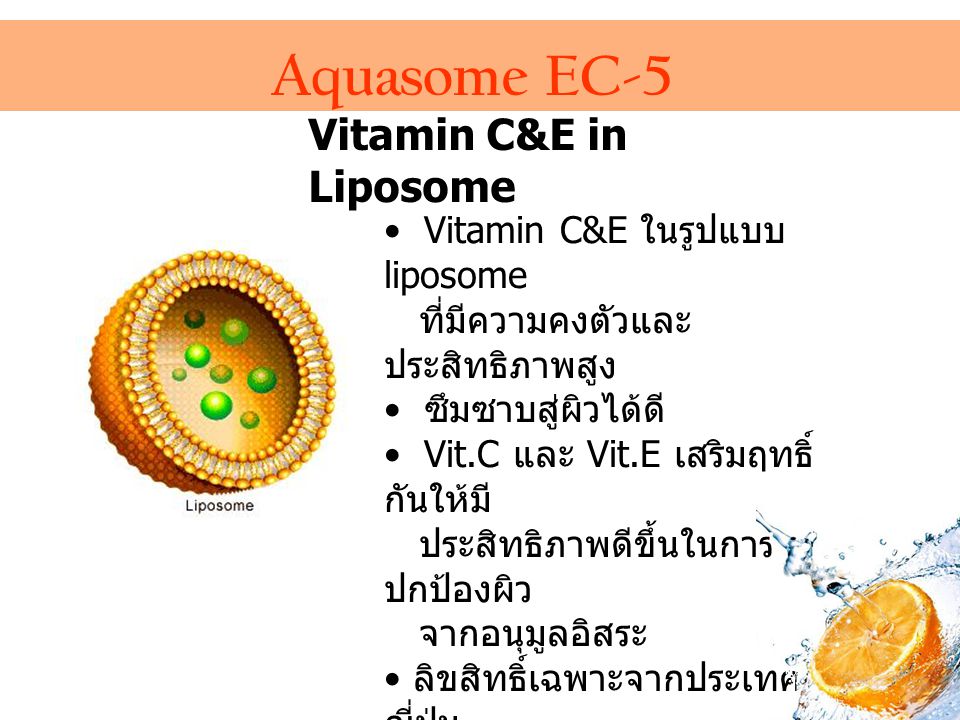 Aquasome EC-5 Vitamin C&E in Liposome Vitamin C&E ในรูปแบบ liposome