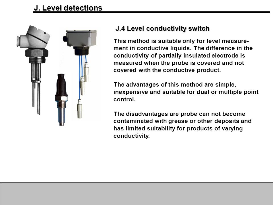 J. Level detections J.4 Level conductivity switch