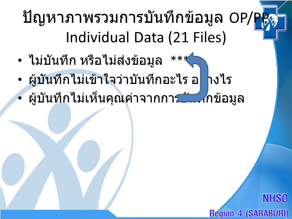 ปัญหาภาพรวมการบันทึกข้อมูล OP/PP Individual Data (21 Files)