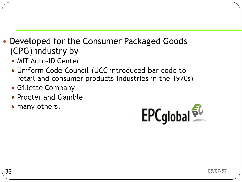 Developed for the Consumer Packaged Goods (CPG) industry by