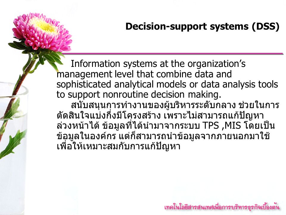 Decision-support systems (DSS)