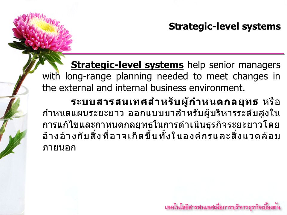 Strategic-level systems