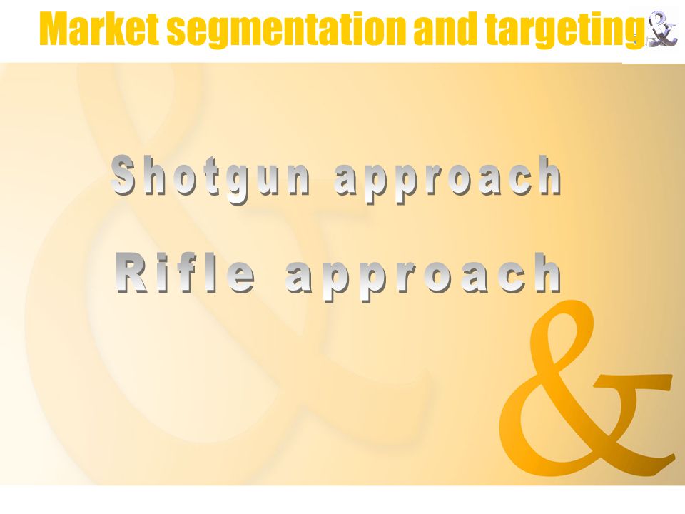 Market segmentation and targeting