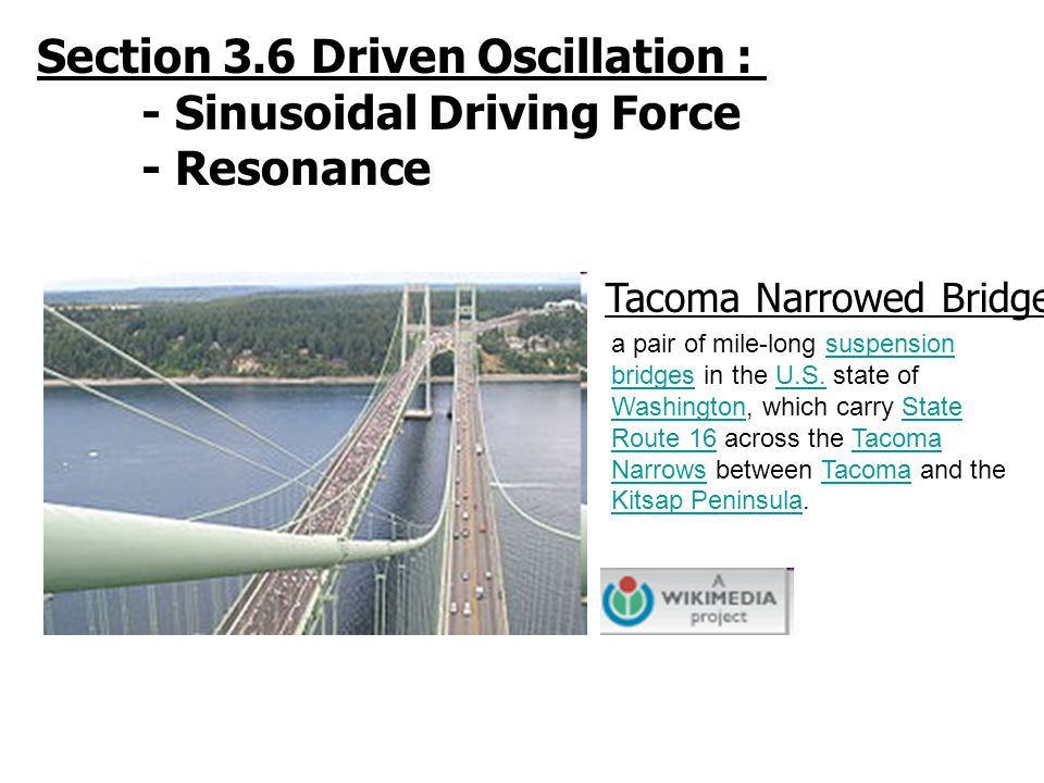 Section 3.6 Driven Oscillation : - Sinusoidal Driving Force