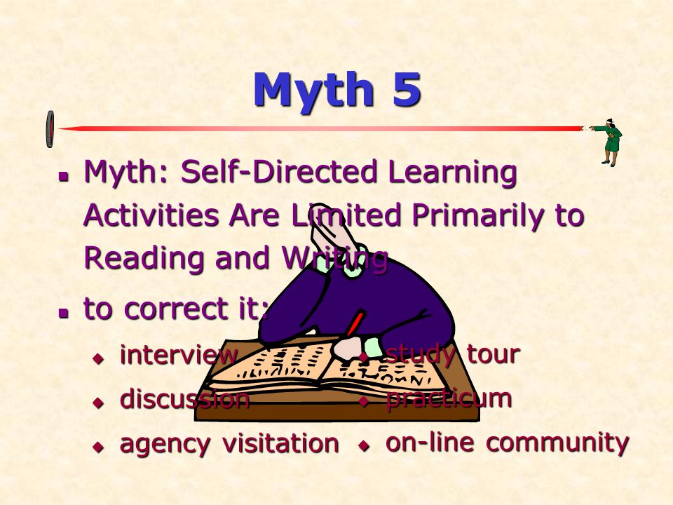 Myth 5 Myth: Self-Directed Learning Activities Are Limited Primarily to Reading and Writing. to correct it: