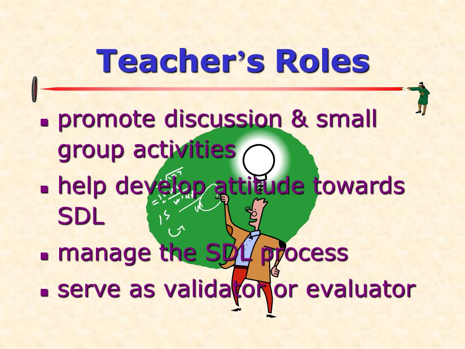 Teacher’s Roles promote discussion & small group activities