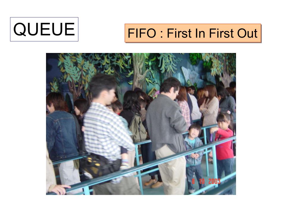 QUEUE FIFO : First In First Out