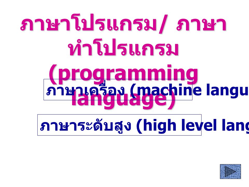 ภาษาโปรแกรม/ ภาษาทำโปรแกรม (programming language)